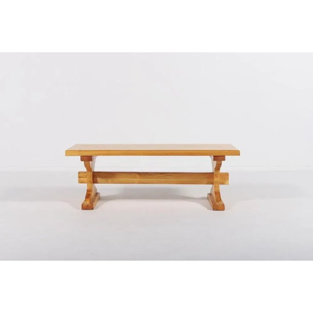 Small Solid Pine Bench Coffee Table, 1980s, Sweden For Sale - Image 3 of 12