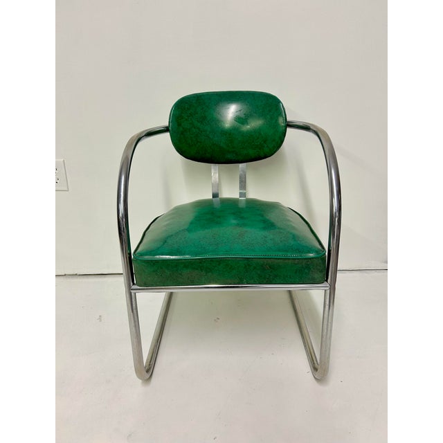 Metal 1960s Vintage Deco Sweeping Arm Lounge Chair by Chromcraft For Sale - Image 7 of 9