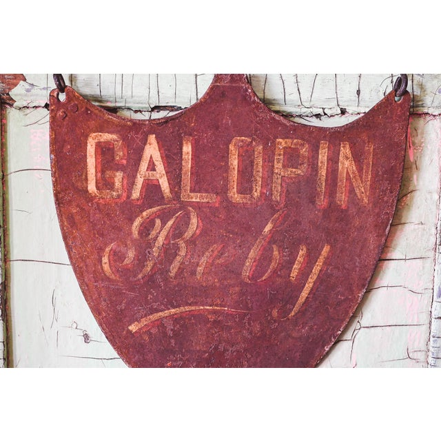 Wonderful iron barber shop sign. with its original patina. Note that it is double-sided. Handmade. Measures 34.5 x 53 cm.