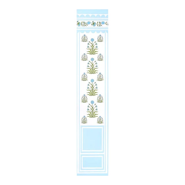 Sample - Schumacher x Marie-Anne Oudejans Royal Poppy Panel B in Blue For Sale