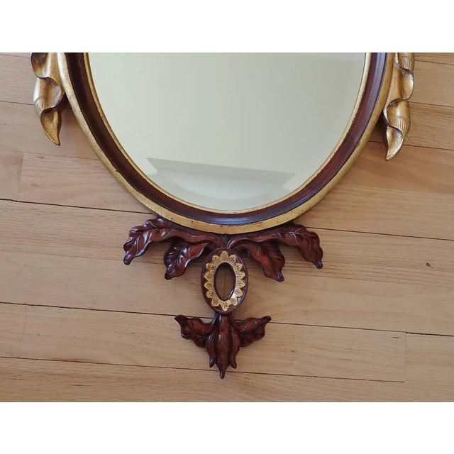 1990s Maitland-Smith Gilt Hand-Carved Mahogany Classical Mirror For Sale - Image 5 of 11