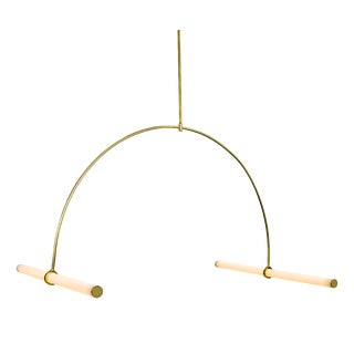 Pendant Tube 01 in Satin Brass by Naama Hofman For Sale