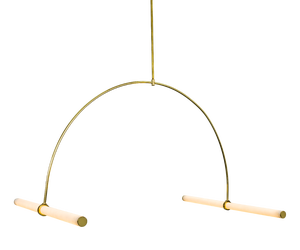 Pendant Tube 01 in Satin Brass by Naama Hofman