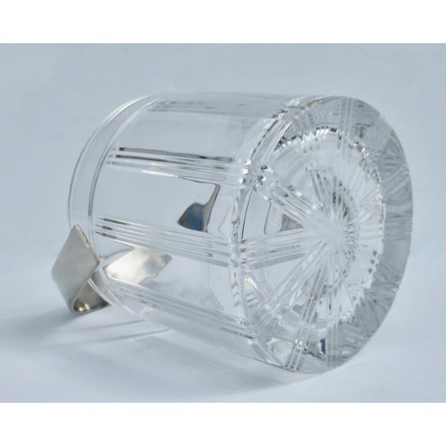 Vintage C.1980's Italian "Ragalia" Leaded Crystal With Polished Nickel Handled Ice Bucket For Sale - Image 10 of 12