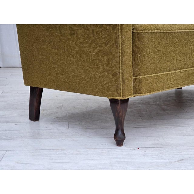 Danish 2-Seater Sofa in Green Wool, 1950s For Sale - Image 9 of 18