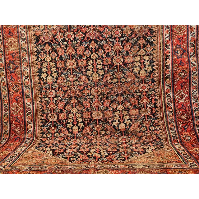 Antique Persian Malayer Gallery Rug, Hand-Knotted Wool, Geometric Pattern, 6x12, Navy & Red For Sale - Image 12 of 14