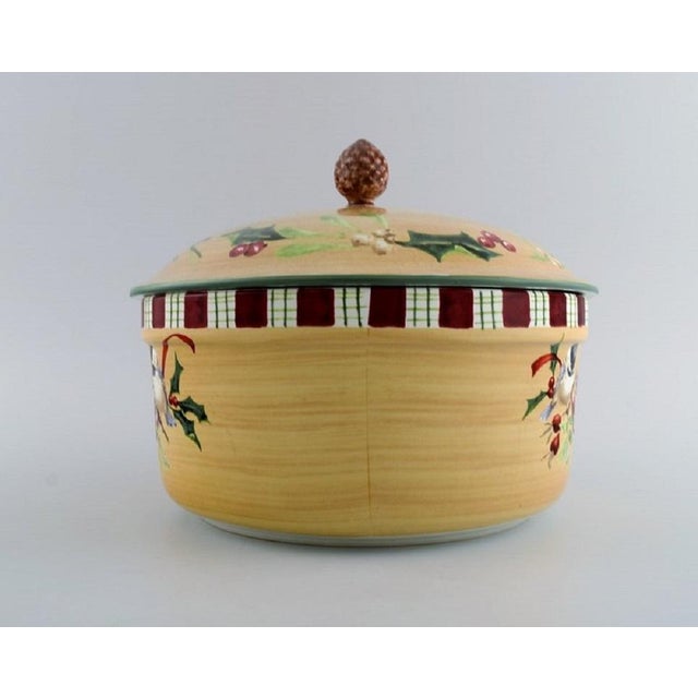 Large Winter Greetings Lidded Tureen by Catherine McClung for Lenox, 2000s For Sale - Image 3 of 6