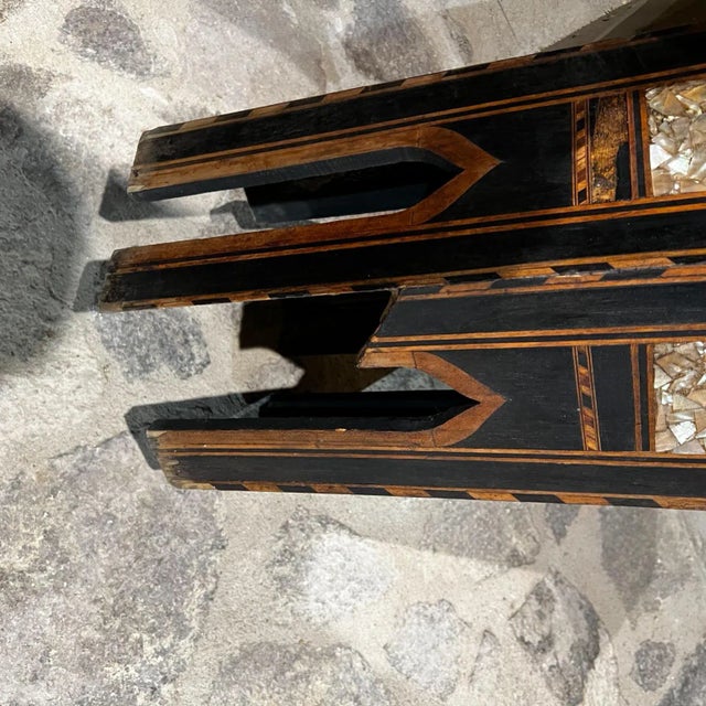 1960s Moroccan Side Table Marquetry With Abalone Inlay For Sale - Image 12 of 13