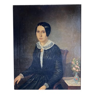 French Artist, Portrait of a Woman, 1900, Oil on Canvas For Sale