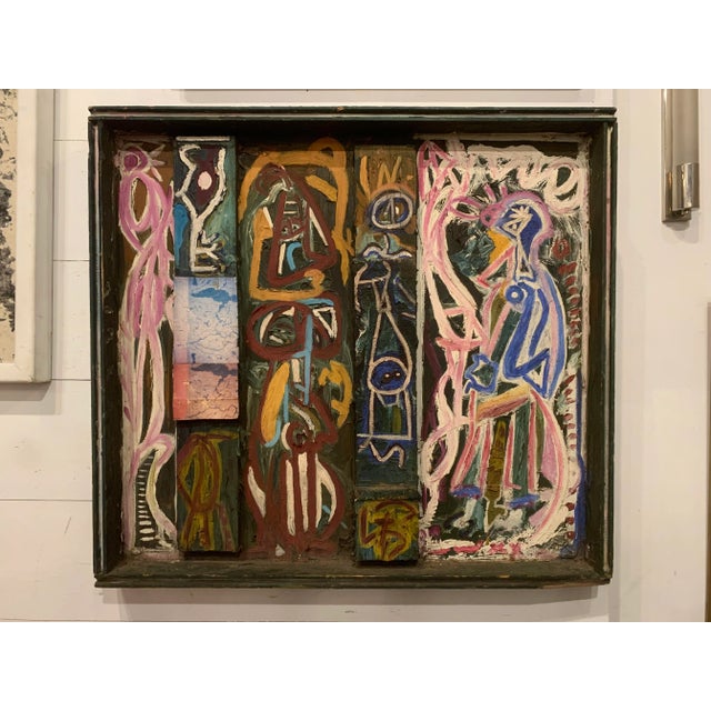 1970-80’s East Village Art Movement Mixed Media on Found Wood. THE EAST VILLAGE SCENE WAS ACTIVE IN THE LATER 1970'S TO...