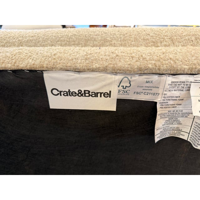 Crate & Barrel Contour Collection Apartment Sofa, Oat For Sale - Image 11 of 12