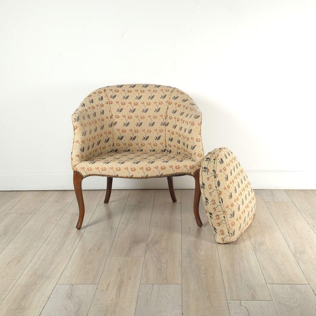 Textile Upholstered Desk Chair, England Circa 1900 For Sale - Image 7 of 8