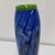 Circa 1999 Tall Blue Narrow Vase With Green Rim, Wavy Design For Sale - Image 12 of 12