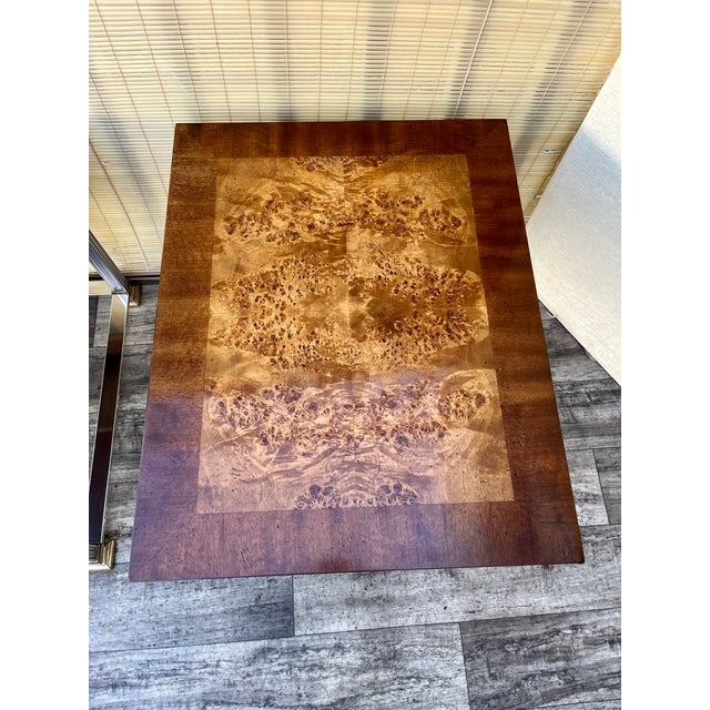 A Pair of Neoclassical Revival Burl Wood Side Tables by Lane Furniture Circa 1970s. For Sale - Image 11 of 18