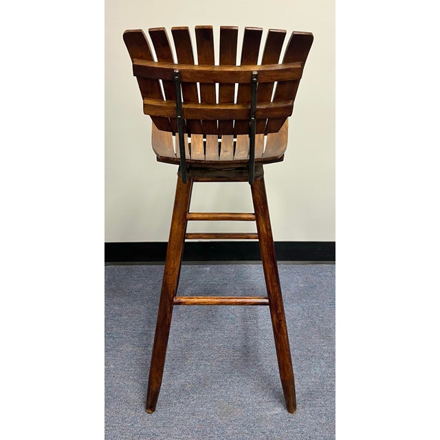 Brown Arthur Umanoff Mid Century Swivel Bar Stools - A Pair For Sale - Image 8 of 12