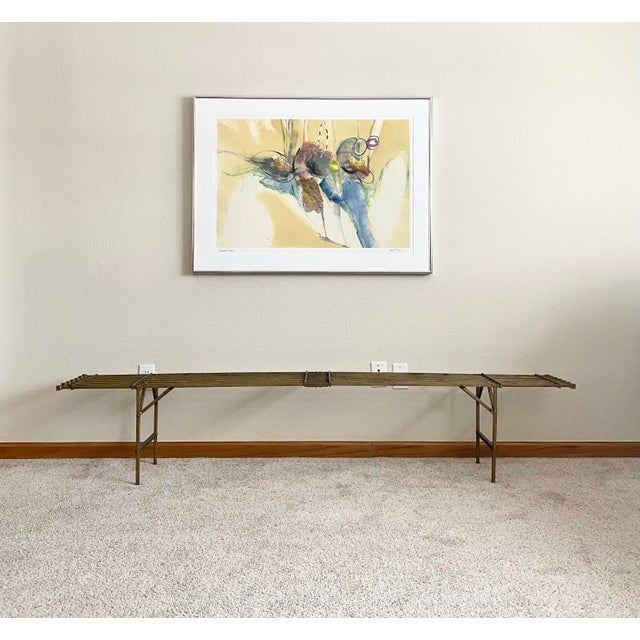 Brutalist Articulated Metal Display Bench | Chairish