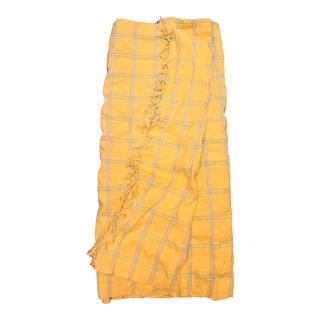 1990s Yellow Vintage Berber Throw Blanket For Sale