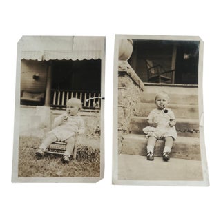 Rare 1920s Photographs of a Pipe Smoking Baby - Set of 2 For Sale