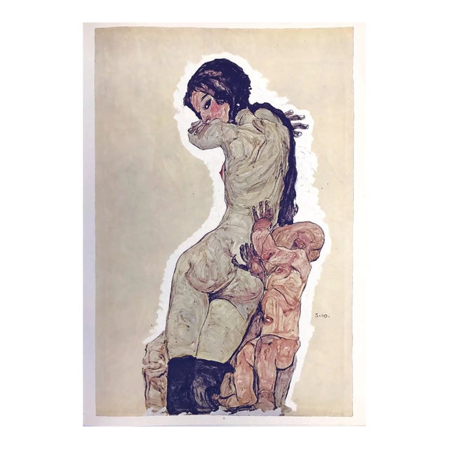 1968 Egon Schiele Lithograph 5 Mother and Child For Sale