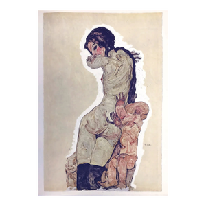 1968 Egon Schiele Lithograph 5 Mother and Child