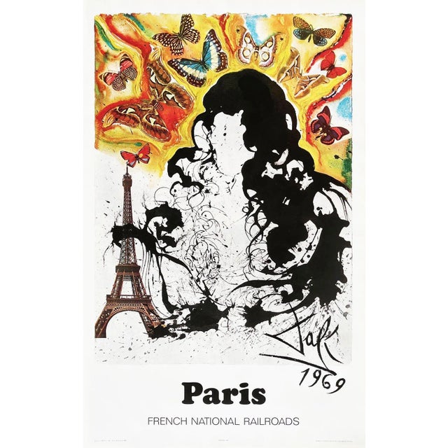 Salvador DALI PARIS (LARGE) SNCF - FRENCH NATIONAL RAILROADS POSTER 1969 original poster on coated paper signed in the...