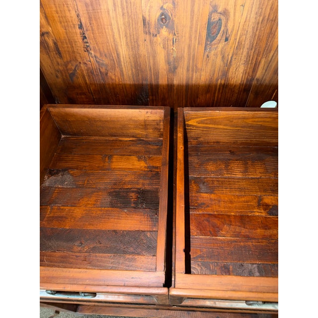1980s Late 20th Century Mexican Rustic Pine Armoire / Hacienda Cabinet — Hecho en Mexico For Sale - Image 5 of 10