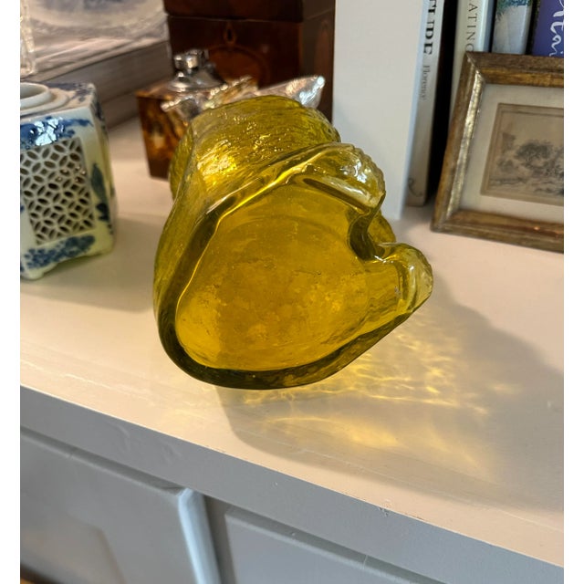 Mustard 1920s English Victorian Style Sheffield Silver Plate Bear Decanter Claret in Yellow Glass For Sale - Image 8 of 9