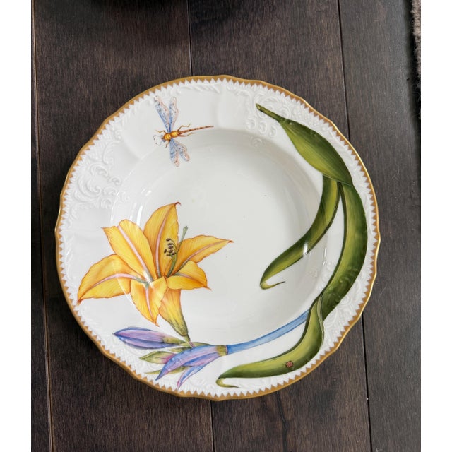 White Set of 10 Anna Weatherley Botanical Treasure Garden Rim Soup Bowl 8.75" For Sale - Image 8 of 17