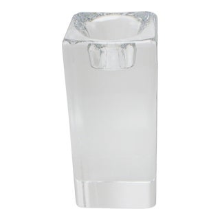 Tall Swedish Glass Block Candleholder by Goran Warff for Kosta Boda For Sale