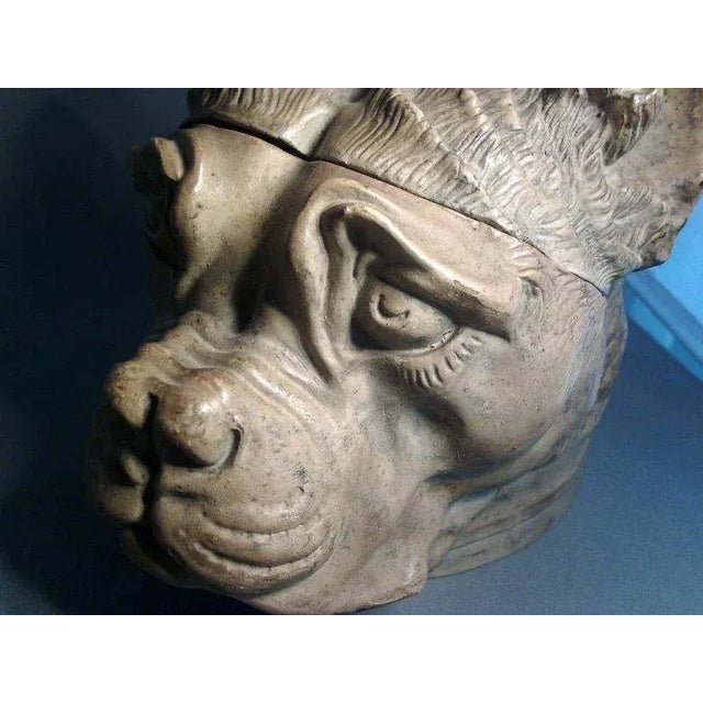 Ceramic 19th Century English Boxer or Bull Dog Ceramic Tobacco Jar or Box For Sale - Image 7 of 8