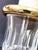 Metal 1990s Waterford Two Column Crystal & Brass Bouillotte Lamp Accompanying Black Shade For Sale - Image 7 of 12