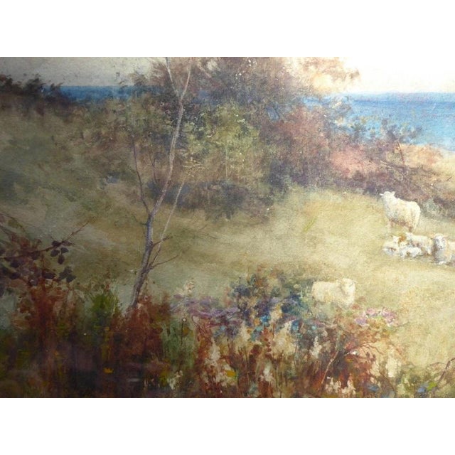 Carl Otto Hirsh, Sheep on the Hillside, 1891, Watercolour For Sale - Image 10 of 14