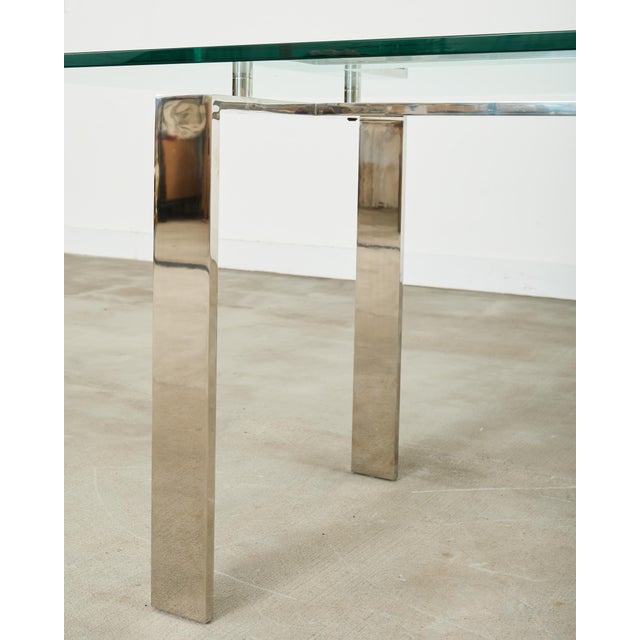Ralph Lauren Italian Chrome Glass Langham Dining Table For Sale - Image 14 of 17