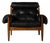 Black Leather Amiral Chair by Eric Merthen, Sweden, 1960 For Sale