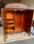 Antique Art Deco Mahogany Chifforobe — Cedar Lining, Carved Doors, Brass Casters, C. 1930s–1940s For Sale - Image 10 of 11