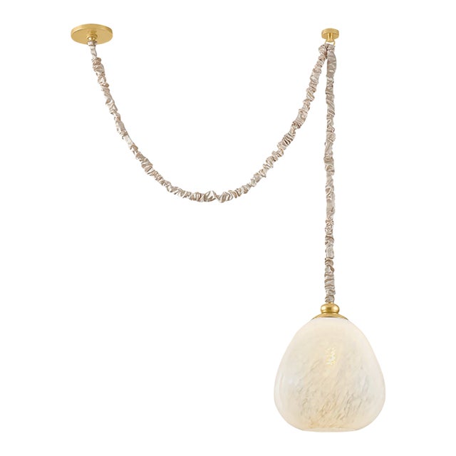 Mitzi Remi 11.5 in. 1 Light Pendant in Aged Brass Finish For Sale