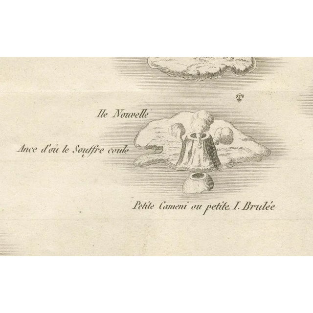 Black Engraved Map of the Volcano Islands of Santorini by Portier, 1790s For Sale - Image 8 of 10