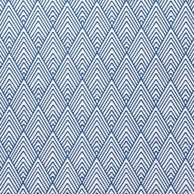 Sample - Schumacher Avila Embroidery Fabric in Navy For Sale