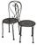 A Charming Pair of Vintage Powder Coated French Bistro Chairs in silvery grey. Pierced Design on the seats. Seat 16.5"