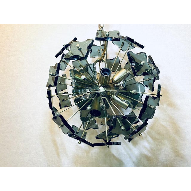 Brown Sputnik Italian Rauch-Murano Glass and Metal from Fontana Arte, 1960s For Sale - Image 8 of 18