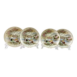 Japanese Kutani Hand Painted Plates - Set of 4 For Sale