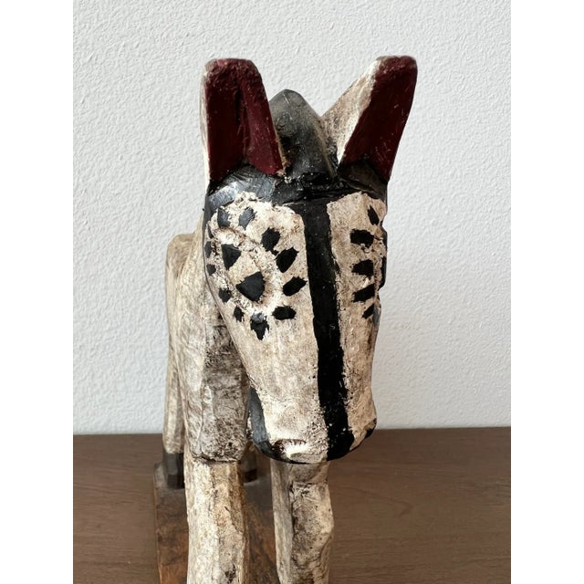 Early 20th Century Antique Guatemalan Hand Carved & Painted Horse Folk Art Sculpture For Sale - Image 5 of 10