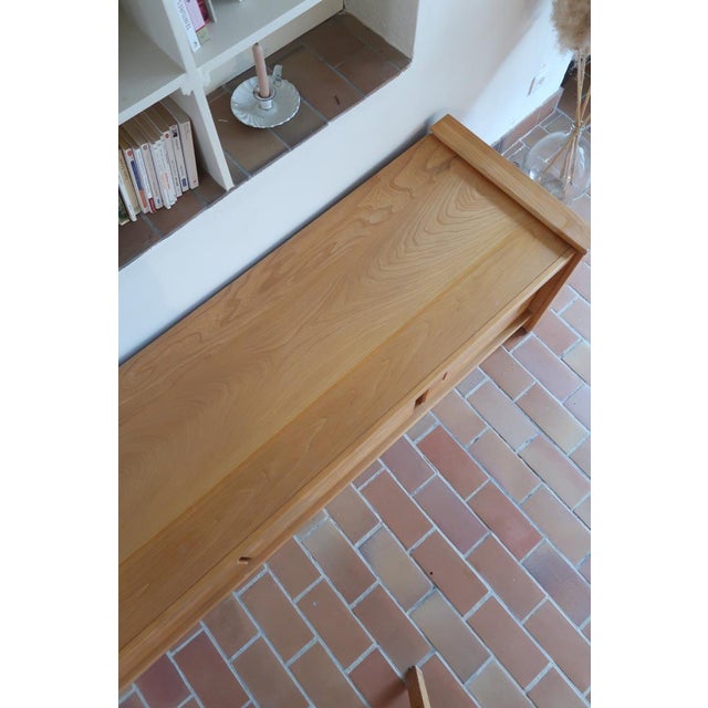 Long Low Sideboard Bench in Elm by Camif, France, 1970s For Sale - Image 6 of 18