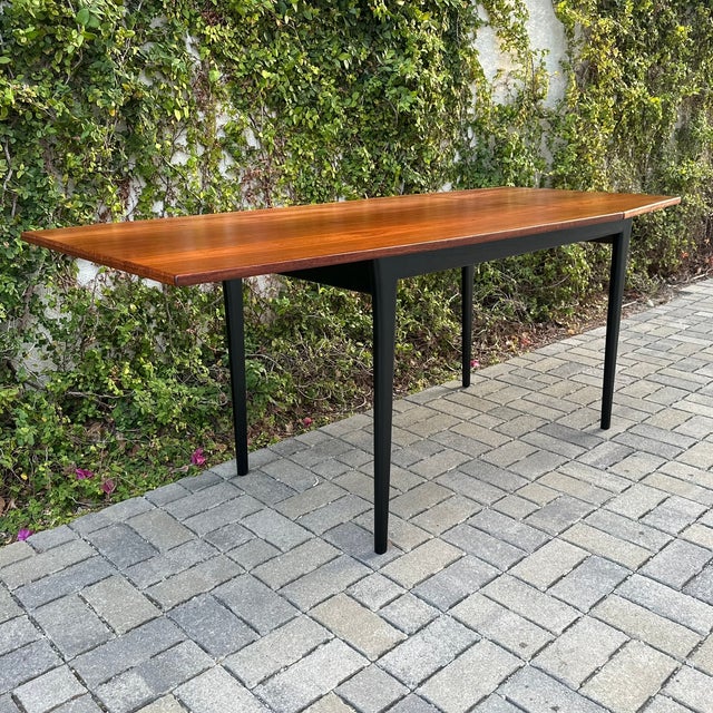 Brick Red 1970s Restored Danish Modern Rosewood Drop Leaf Expandable Writing Desk For Sale - Image 8 of 9