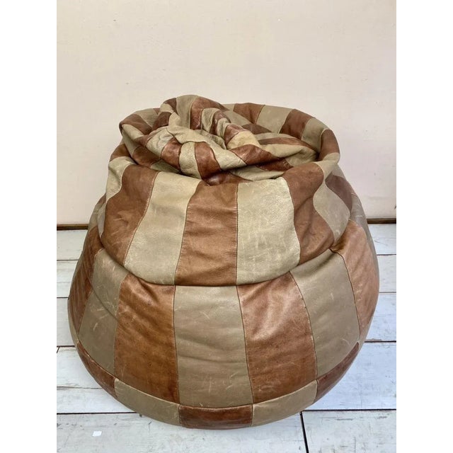 Mid-Century Modern Leather Patchwork Bean Bag from de Sede, 1970s For Sale - Image 3 of 13