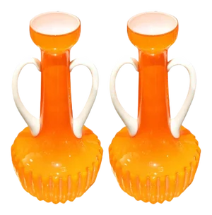Pair of Mod 1960s Italian Cased Glass Vases