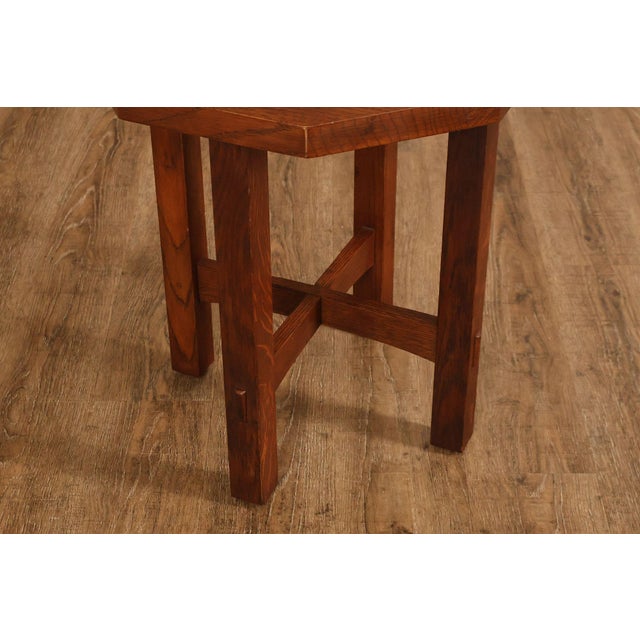 Stickley Stickley Mission Collection Oak Octagonal Tabouret Table For Sale - Image 4 of 18