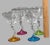 Set of Four Vintage Colorful Candy Bases Zic-Zac Stem Martini Glasses 6.5'' High 4.24'' Wide 2.75'' At Base. Very good...