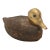 Mid-Century Mixed Media Hand-Carved Hardwood & Solid Cast Brass Waterfowl Figurine For Sale