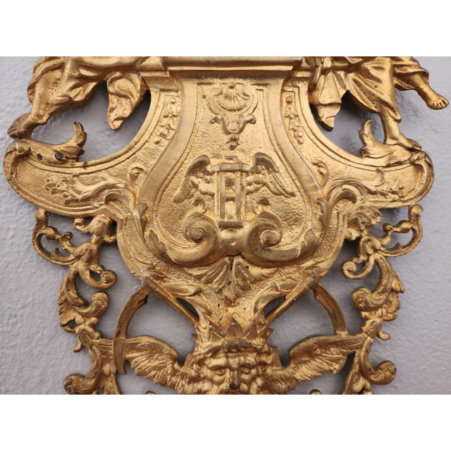 Antique 19th C Pair French Napoleon III Gilt Bronze Louis XVI Style Sconces For Sale - Image 10 of 16